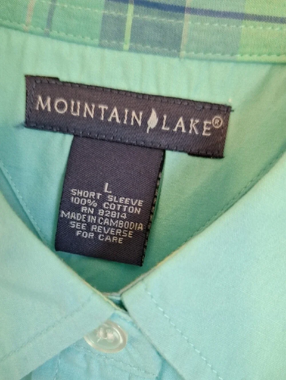Mountain Lake Women's Light Blue Short-Sleeve Button-Front Shirt Size Large
